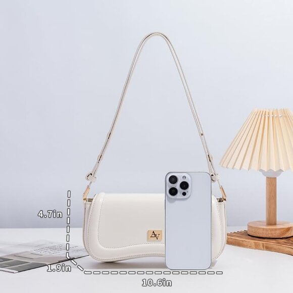 Women's White Joy Shoulder Bag  Ladies Fashion Handbag for Daily & Travel Use - Picture 3 of 7